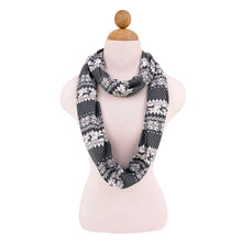 Load image into Gallery viewer, Premium Snowflake & Reindeer Fair Isle Design Infinity Loop Scarf