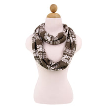 Load image into Gallery viewer, Premium Snowflake & Reindeer Fair Isle Design Infinity Loop Scarf