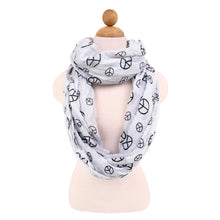 Load image into Gallery viewer, Premium Peace Sign Infinity Loop Fashion Scarf
