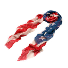 Load image into Gallery viewer, Large Vintage One USA US American Flag Scarf Shawl Wrap