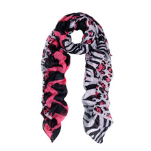 Load image into Gallery viewer, Elegant Leopard & Zebra Mixed Animal Print Scarf