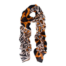 Load image into Gallery viewer, Elegant Leopard & Zebra Mixed Animal Print Scarf
