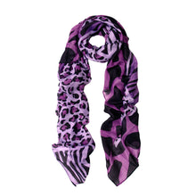 Load image into Gallery viewer, Elegant Leopard & Zebra Mixed Animal Print Scarf