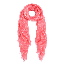 Load image into Gallery viewer, Premium Long Solid Color Dolka Dot Frayed Edge Scarf