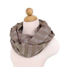 Load image into Gallery viewer, Premium Striped Glitter Infinity Loop Fashion Scarf