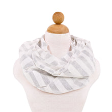 Load image into Gallery viewer, Premium Striped Glitter Infinity Loop Fashion Scarf
