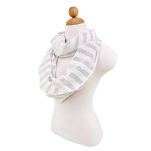 Load image into Gallery viewer, Premium Striped Glitter Infinity Loop Fashion Scarf