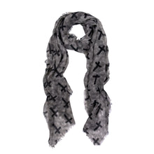 Load image into Gallery viewer, Vintage Frayed Edge Cross Design Scarf