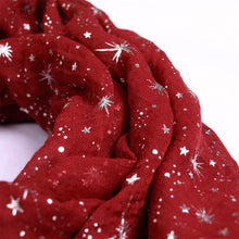 Load image into Gallery viewer, Solid Color Stars Print Stardust Glitter Scarf - Different Colors Available