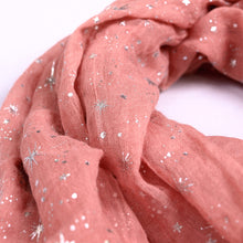 Load image into Gallery viewer, Solid Color Stars Print Stardust Glitter Scarf - Different Colors Available