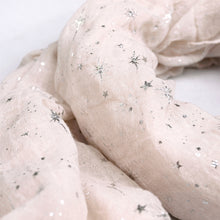 Load image into Gallery viewer, Solid Color Stars Print Stardust Glitter Scarf - Different Colors Available