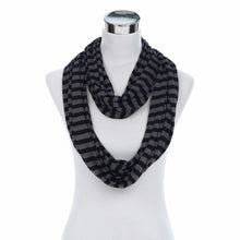 Load image into Gallery viewer, Soft Striped Infinity Loop Jersey Scarf