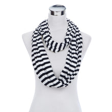 Load image into Gallery viewer, Soft Striped Infinity Loop Jersey Scarf