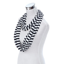Load image into Gallery viewer, Soft Striped Infinity Loop Jersey Scarf