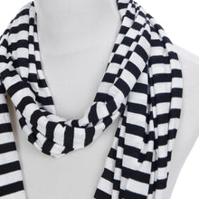 Load image into Gallery viewer, Soft Striped Infinity Loop Jersey Scarf
