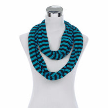 Load image into Gallery viewer, Soft Striped Infinity Loop Jersey Scarf