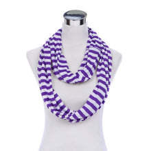 Load image into Gallery viewer, Soft Striped Infinity Loop Jersey Scarf