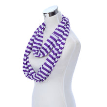 Load image into Gallery viewer, Soft Striped Infinity Loop Jersey Scarf