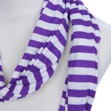 Load image into Gallery viewer, Soft Striped Infinity Loop Jersey Scarf
