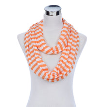 Load image into Gallery viewer, Soft Striped Infinity Loop Jersey Scarf