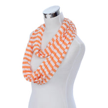 Load image into Gallery viewer, Soft Striped Infinity Loop Jersey Scarf