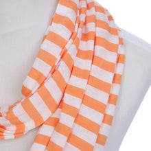 Load image into Gallery viewer, Soft Striped Infinity Loop Jersey Scarf
