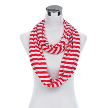 Load image into Gallery viewer, Soft Striped Infinity Loop Jersey Scarf