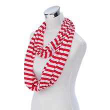 Load image into Gallery viewer, Soft Striped Infinity Loop Jersey Scarf