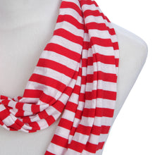 Load image into Gallery viewer, Soft Striped Infinity Loop Jersey Scarf