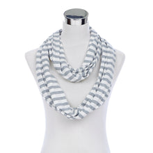 Load image into Gallery viewer, Soft Striped Infinity Loop Jersey Scarf