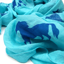 Load image into Gallery viewer, Premium Stallion Horses & Stars Frayed End Scarf Wrap