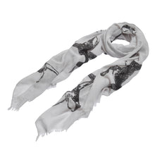Load image into Gallery viewer, Unique Sharks Animal Print Frayed End Scarf Wrap