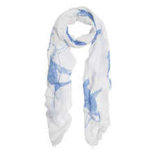 Load image into Gallery viewer, Unique Sharks Animal Print Frayed End Scarf Wrap