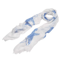 Load image into Gallery viewer, Unique Sharks Animal Print Frayed End Scarf Wrap