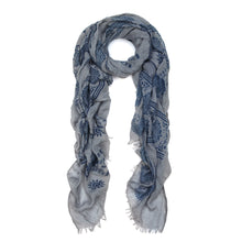Load image into Gallery viewer, Unique Viscose Aztec Elephant & Paisley Print Frayed End Scarf
