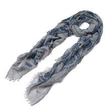 Load image into Gallery viewer, Unique Viscose Aztec Elephant & Paisley Print Frayed End Scarf