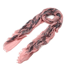Load image into Gallery viewer, Unique Viscose Aztec Elephant & Paisley Print Frayed End Scarf