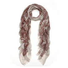 Load image into Gallery viewer, Premium Viscose Vintage Paisley Print Frayed End Scarf