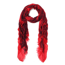 Load image into Gallery viewer, Premium Viscose Vintage Paisley Print Frayed End Scarf