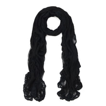Load image into Gallery viewer, Elegant Pure Cotton Solid Color Lace Floral Trim Fashion Scarf