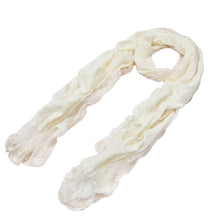 Load image into Gallery viewer, Elegant Pure Cotton Solid Color Lace Floral Trim Fashion Scarf
