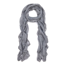 Load image into Gallery viewer, Elegant Pure Cotton Solid Color Lace Floral Trim Fashion Scarf