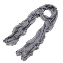 Load image into Gallery viewer, Elegant Pure Cotton Solid Color Lace Floral Trim Fashion Scarf