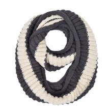 Load image into Gallery viewer, Premium Winter Knit Striped Infinity Loop Circle Scarf