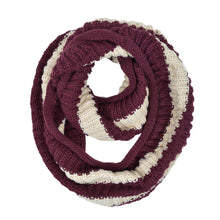 Load image into Gallery viewer, Premium Winter Knit Striped Infinity Loop Circle Scarf
