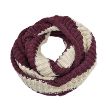 Load image into Gallery viewer, Premium Winter Knit Striped Infinity Loop Circle Scarf