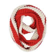 Load image into Gallery viewer, Premium Winter Knit Striped Infinity Loop Circle Scarf