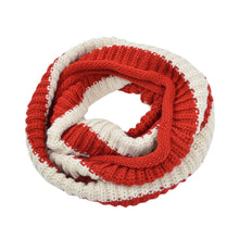 Load image into Gallery viewer, Premium Winter Knit Striped Infinity Loop Circle Scarf