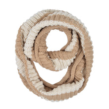 Load image into Gallery viewer, Premium Winter Knit Striped Infinity Loop Circle Scarf