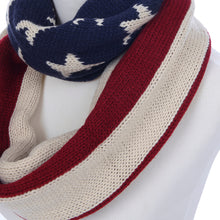 Load image into Gallery viewer, Premium USA US American Flag Winter Knit Infinity Loop Circle Scarf